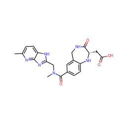 Cc1ccc2[nH]c(CN(C)C(=O)c3ccc4c(c3)CNC(=O)[C@H](CC(=O)O)N4)nc2n1 ZINC000026935083