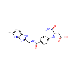 Cc1ccc2[nH]c(CNC(=O)c3ccc4c(c3)CNC(=O)[C@H](CC(=O)O)N4)nc2n1 ZINC000026850931