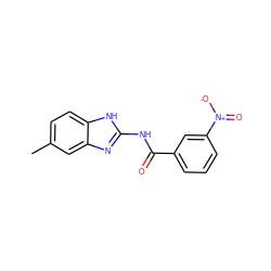 Cc1ccc2[nH]c(NC(=O)c3cccc([N+](=O)[O-])c3)nc2c1 ZINC000036184955