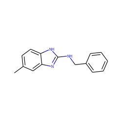 Cc1ccc2[nH]c(NCc3ccccc3)nc2c1 ZINC000005052450