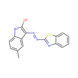 Cc1ccc2[nH]c(O)c(N=Nc3nc4ccccc4s3)c2c1 ZINC000253987404