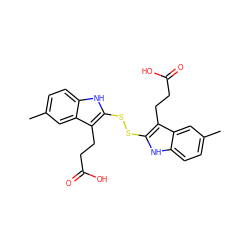 Cc1ccc2[nH]c(SSc3[nH]c4ccc(C)cc4c3CCC(=O)O)c(CCC(=O)O)c2c1 ZINC000013832599