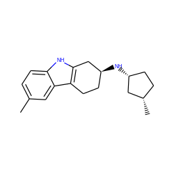 Cc1ccc2[nH]c3c(c2c1)CC[C@H](N[C@@H]1CC[C@H](C)C1)C3 ZINC001772581030