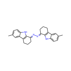 Cc1ccc2[nH]c3c(c2c1)CCC/C3=N\N=C1/CCCc2c1[nH]c1ccc(C)cc21 ZINC000000977869