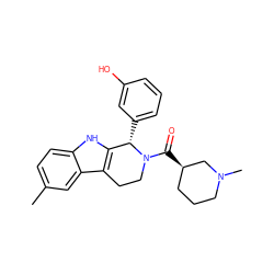 Cc1ccc2[nH]c3c(c2c1)CCN(C(=O)[C@@H]1CCCN(C)C1)[C@H]3c1cccc(O)c1 ZINC000045351708