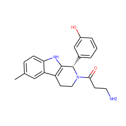 Cc1ccc2[nH]c3c(c2c1)CCN(C(=O)CCN)[C@H]3c1cccc(O)c1 ZINC000036423381