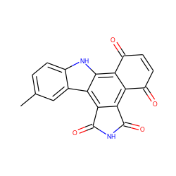 Cc1ccc2[nH]c3c4c(=O)ccc(=O)c4c4c(=O)[nH]c(=O)c4c3c2c1 ZINC000028710881