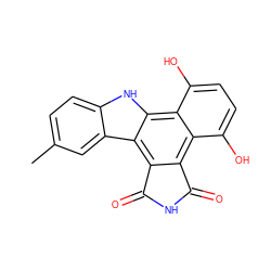 Cc1ccc2[nH]c3c4c(O)ccc(O)c4c4c(c3c2c1)C(=O)NC4=O ZINC000028710884