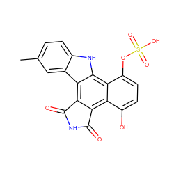 Cc1ccc2[nH]c3c4c(OS(=O)(=O)O)ccc(O)c4c4c(c3c2c1)C(=O)NC4=O ZINC000028710888