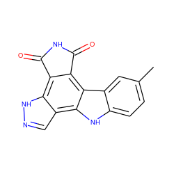 Cc1ccc2[nH]c3c4cn[nH]c4c4c(c3c2c1)C(=O)NC4=O ZINC000084669717