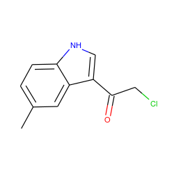 Cc1ccc2[nH]cc(C(=O)CCl)c2c1 ZINC000004384212