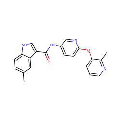 Cc1ccc2[nH]cc(C(=O)Nc3ccc(Oc4cccnc4C)nc3)c2c1 ZINC000040420559