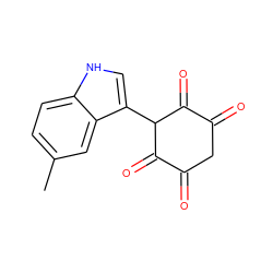 Cc1ccc2[nH]cc(C3C(=O)C(=O)CC(=O)C3=O)c2c1 ZINC000100838530