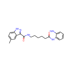 Cc1ccc2[nH]nc(C(=O)NCCCCCC(=O)Nc3ccccc3N)c2c1 ZINC000117587696