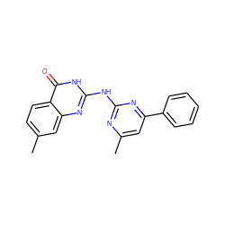 Cc1ccc2c(=O)[nH]c(Nc3nc(C)cc(-c4ccccc4)n3)nc2c1 ZINC000005062148