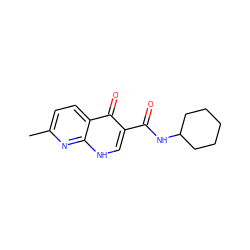 Cc1ccc2c(=O)c(C(=O)NC3CCCCC3)c[nH]c2n1 ZINC000028526466