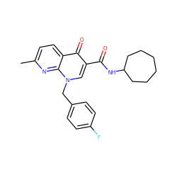 Cc1ccc2c(=O)c(C(=O)NC3CCCCCC3)cn(Cc3ccc(F)cc3)c2n1 ZINC000035050284