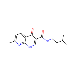 Cc1ccc2c(=O)c(C(=O)NCCC(C)C)c[nH]c2n1 ZINC000028526541