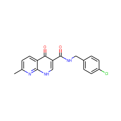 Cc1ccc2c(=O)c(C(=O)NCc3ccc(Cl)cc3)c[nH]c2n1 ZINC000013919119