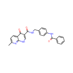 Cc1ccc2c(=O)c(C(=O)NCc3ccc(NC(=O)c4ccccc4)cc3)c[nH]c2n1 ZINC000028526599