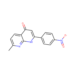 Cc1ccc2c(=O)cc(-c3ccc([N+](=O)[O-])cc3)[nH]c2n1 ZINC000013579539