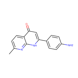 Cc1ccc2c(=O)cc(-c3ccc(N)cc3)[nH]c2n1 ZINC000013579568