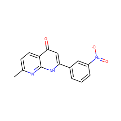 Cc1ccc2c(=O)cc(-c3cccc([N+](=O)[O-])c3)[nH]c2n1 ZINC000013579572