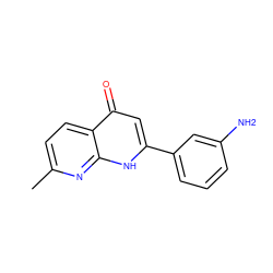 Cc1ccc2c(=O)cc(-c3cccc(N)c3)[nH]c2n1 ZINC000013579574