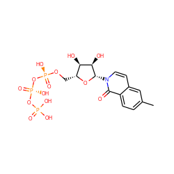 Cc1ccc2c(=O)n([C@@H]3O[C@H](CO[P@@](=O)(O)O[P@@](=O)(O)OP(=O)(O)O)[C@@H](O)[C@H]3O)ccc2c1 ZINC000043587324