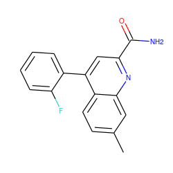 Cc1ccc2c(-c3ccccc3F)cc(C(N)=O)nc2c1 ZINC000205662761