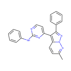 Cc1ccc2c(-c3ccnc(Nc4ccccc4)n3)c(-c3ccccc3)nn2n1 ZINC000013582721