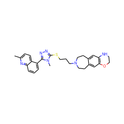 Cc1ccc2c(-c3nnc(SCCCN4CCc5cc6c(cc5CC4)OCCN6)n3C)cccc2n1 ZINC000029127047