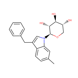 Cc1ccc2c(Cc3ccccc3)cn([C@@H]3OC[C@@H](O)[C@H](O)[C@H]3O)c2c1 ZINC000066101327