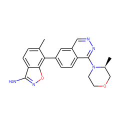 Cc1ccc2c(N)noc2c1-c1ccc2c(N3CCOC[C@@H]3C)nncc2c1 ZINC000040954615