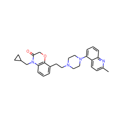 Cc1ccc2c(N3CCN(CCc4cccc5c4OCC(=O)N5CC4CC4)CC3)cccc2n1 ZINC000040395180