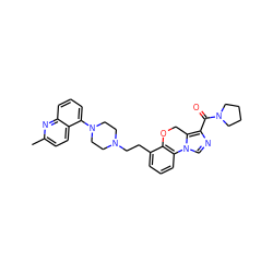 Cc1ccc2c(N3CCN(CCc4cccc5c4OCc4c(C(=O)N6CCCC6)ncn4-5)CC3)cccc2n1 ZINC000064527783