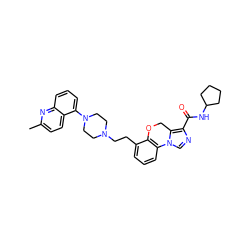 Cc1ccc2c(N3CCN(CCc4cccc5c4OCc4c(C(=O)NC6CCCC6)ncn4-5)CC3)cccc2n1 ZINC000064527701