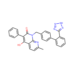 Cc1ccc2c(O)c(-c3ccccc3)c(=O)n(Cc3ccc(-c4ccccc4-c4nn[nH]n4)cc3)c2n1 ZINC000100779230