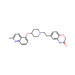 Cc1ccc2c(OC3CCN(CCc4ccc5c(c4)NC(=O)CO5)CC3)cccc2n1 ZINC000040412384