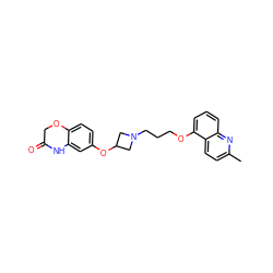 Cc1ccc2c(OCCCN3CC(Oc4ccc5c(c4)NC(=O)CO5)C3)cccc2n1 ZINC000042888178