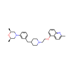 Cc1ccc2c(OCCN3CCC(Cc4cccc(N5C[C@H](C)O[C@H](C)C5)c4)CC3)cccc2n1 ZINC000034377308