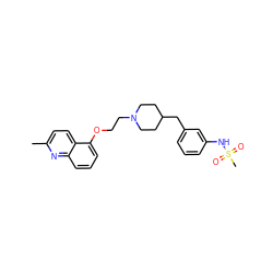 Cc1ccc2c(OCCN3CCC(Cc4cccc(NS(C)(=O)=O)c4)CC3)cccc2n1 ZINC000040424180