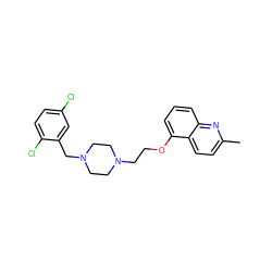 Cc1ccc2c(OCCN3CCN(Cc4cc(Cl)ccc4Cl)CC3)cccc2n1 ZINC000022933655