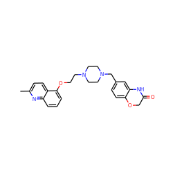 Cc1ccc2c(OCCN3CCN(Cc4ccc5c(c4)NC(=O)CO5)CC3)cccc2n1 ZINC000022933643