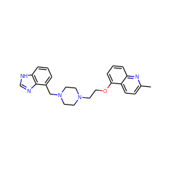 Cc1ccc2c(OCCN3CCN(Cc4cccc5[nH]cnc45)CC3)cccc2n1 ZINC000040538331