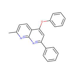 Cc1ccc2c(Oc3ccccc3)cc(-c3ccccc3)nc2n1 ZINC000013579505