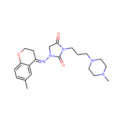 Cc1ccc2c(c1)/C(=N/N1CC(=O)N(CCCN3CCN(C)CC3)C1=O)CCO2 ZINC000040423915