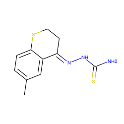 Cc1ccc2c(c1)/C(=N/NC(N)=S)CCS2 ZINC000084712814