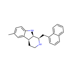 Cc1ccc2c(c1)[C@@H]1CCN[C@H](Cc3cccc4ccccc34)[C@@H]1N2 ZINC000040460545