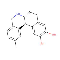 Cc1ccc2c(c1)[C@@H]1c3cc(O)c(O)cc3CC[C@H]1NC2 ZINC000013478188